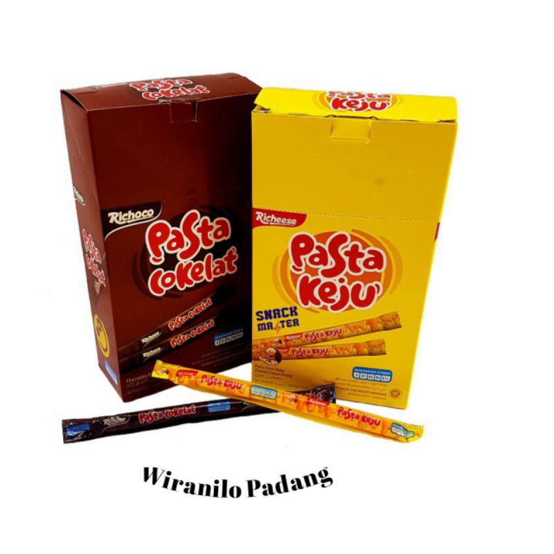 

Richeese Pasta Keju - Richoco Pasta Cokelat (Netto 30 Pcs x 8 gr)