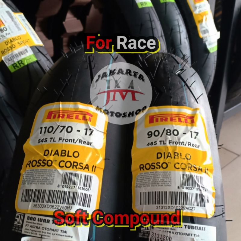 [PAKET BALAP] Ban Pirelli Diablo Rosso Corsa 2 90/80-17 & 110/70-17 Soft Compound