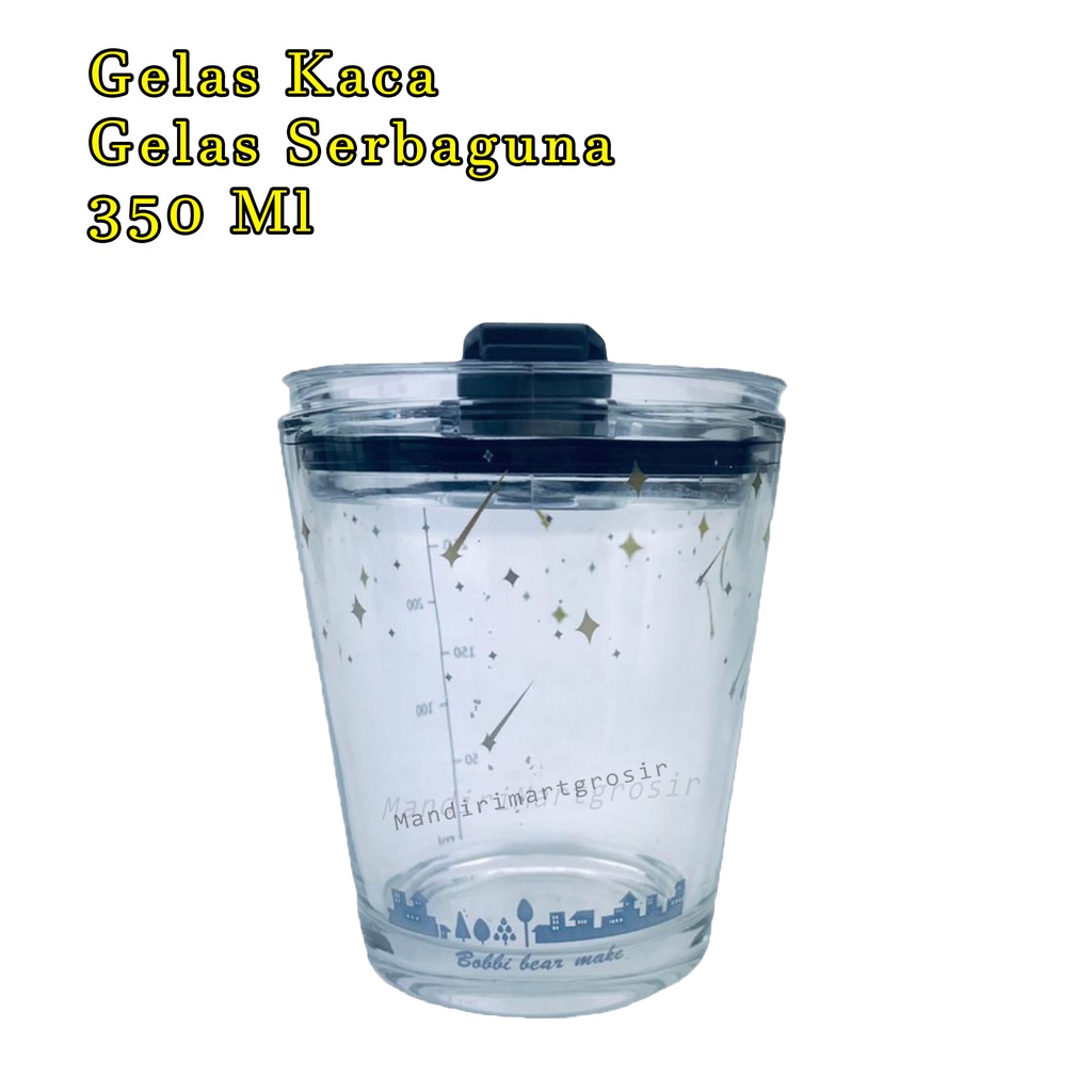 Gelas kaca * tumbler * Gelas ukur * Gelas Gambar lucu * 350ml