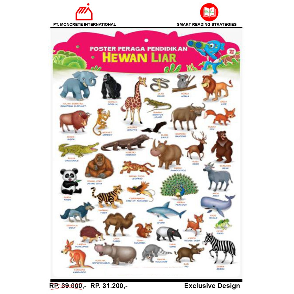 POSTER PERAGA PENDIDIKAN HEWAN LIAR