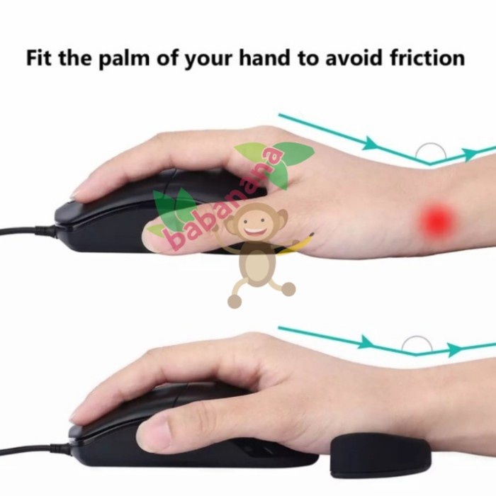 Mouse wrist pad alas tangan arm rest sandaran ergonomis lengan hitam