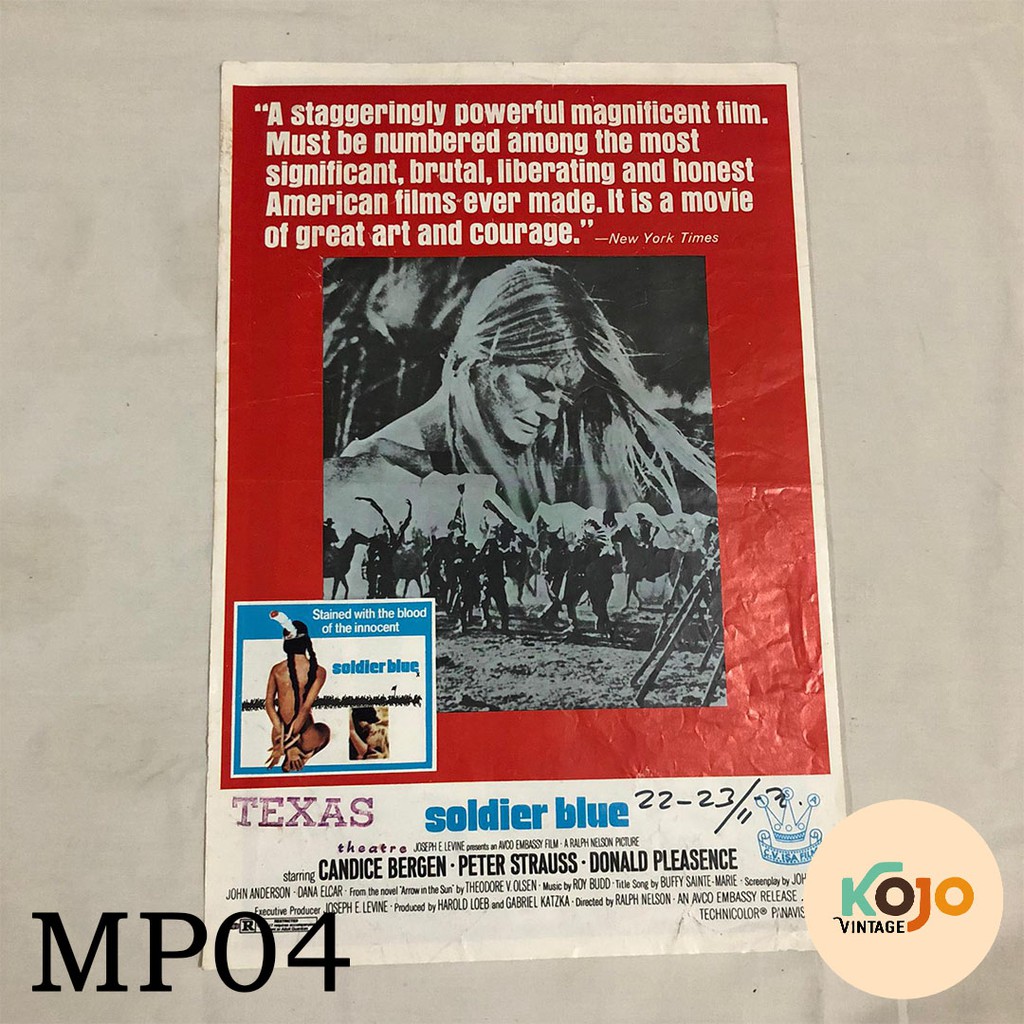 Movie Poster Film Retro Antik Jadul Langka Lawas Aesthetic Soldier Blue Tahun 1970