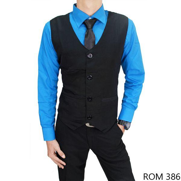 Rompi Formal Pria Katun Hitam  - ROM 386