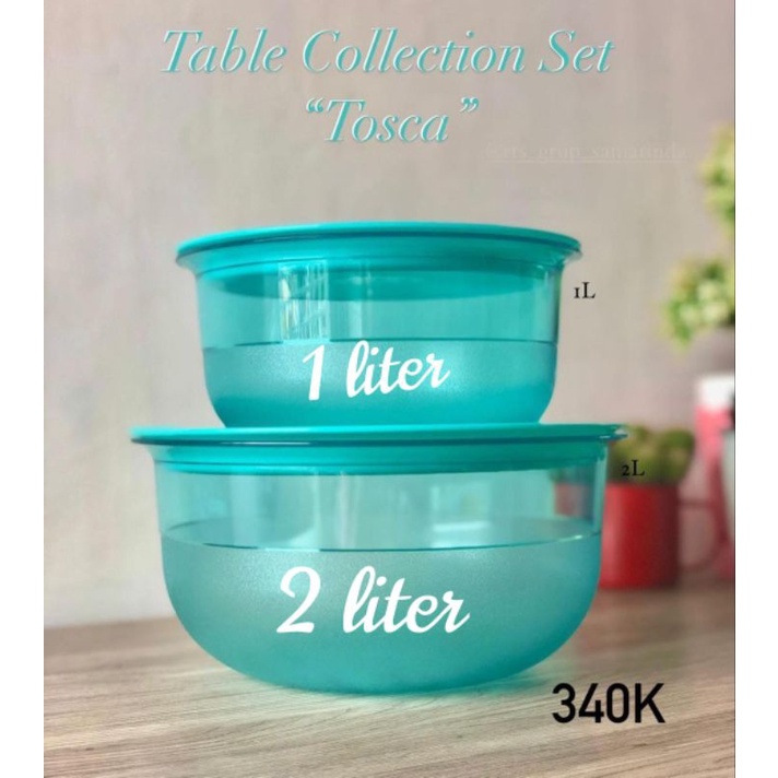 table collection tupperware 2 liter + 1 liter