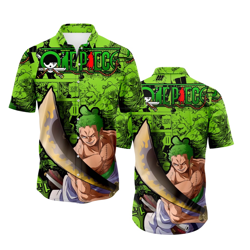 KEMEJA FULLPRINT ANIME ONE PIECE RORONOA ZORO