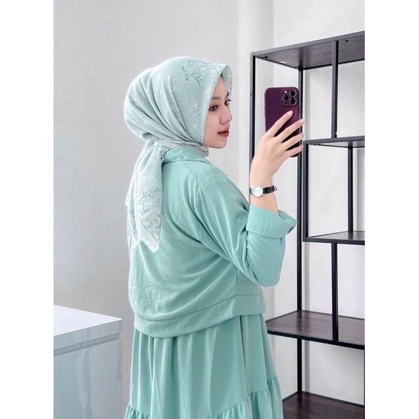 ANDREA 2 IN 1 DRESS ( DRESS+VEST) SETELAN WANITA AIRFLOW CRINCKLE DEODORA PREMIUM RAYON