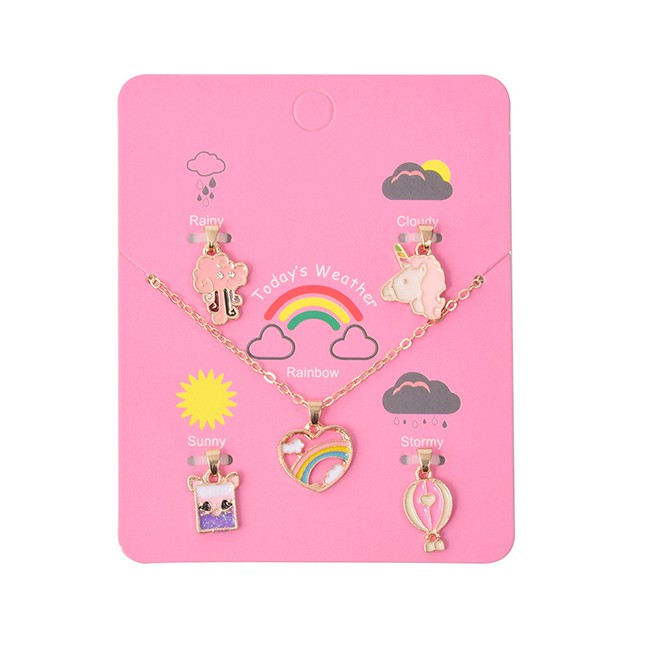 LRC Kalung + Liontin Fashion color mixing animal Pendant Oil drop P72944