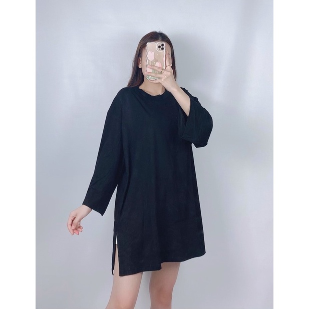 Kaos Polos Oversize Hijab Wanita Tangan 7/8 / Baju Jumbo XXXL