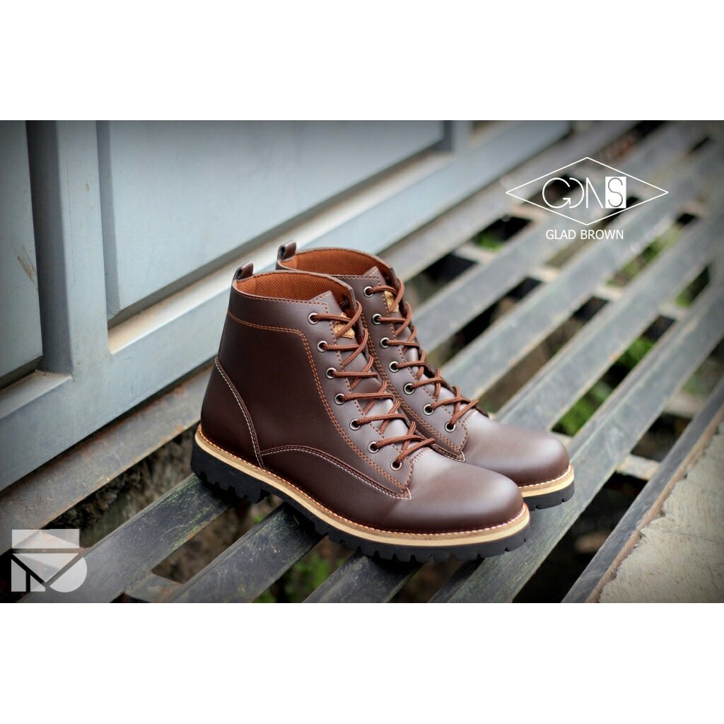 GLAD COKELAT |FORIND x GDNS| Sepatu Vintage Klasik Sporty Pria/Cowok/Men - Boots - Original Footwear