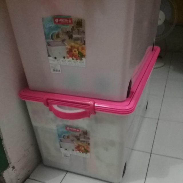 Container Lionstar Vigo Box Beroda 72 Liter Plastik Tebal Lion Star Kotak Penyimpan Mainan Katering