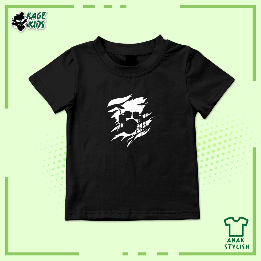 Kaos Distro Anak DRUM SILUET Laki Laki dan Perempuan / Umur 1-10 Tahun / Custom Request / Terlaris /