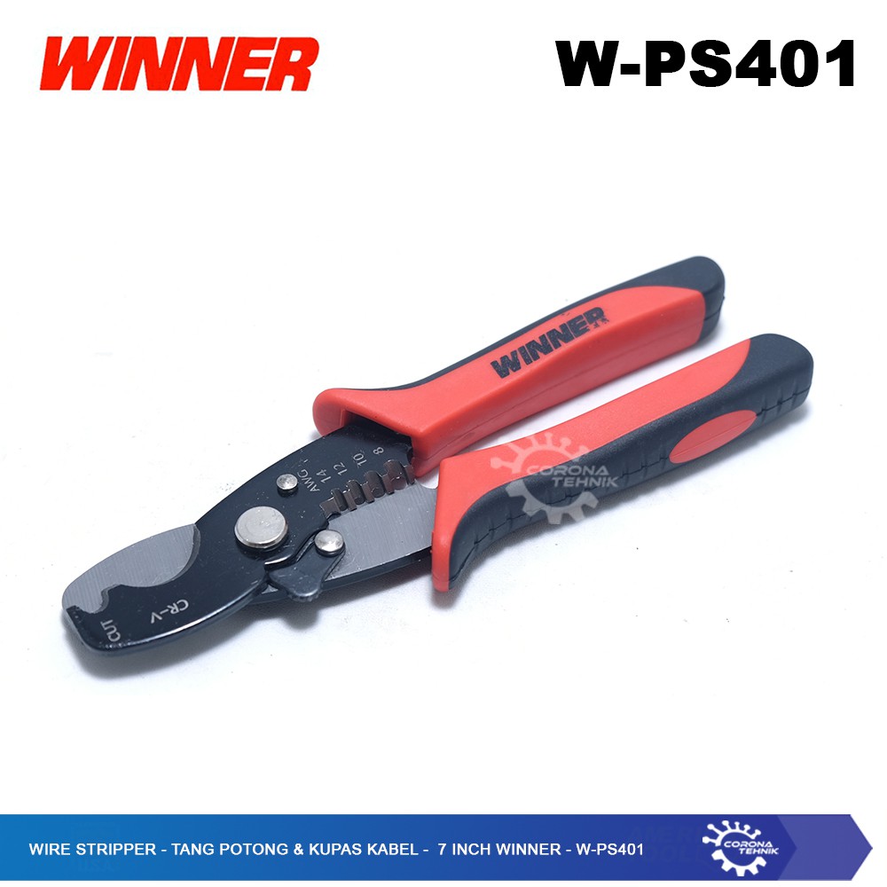 Winner - W-PS401 - Wire Stripper - Tang Potong &amp; Kupas Kabel - 7 Inch