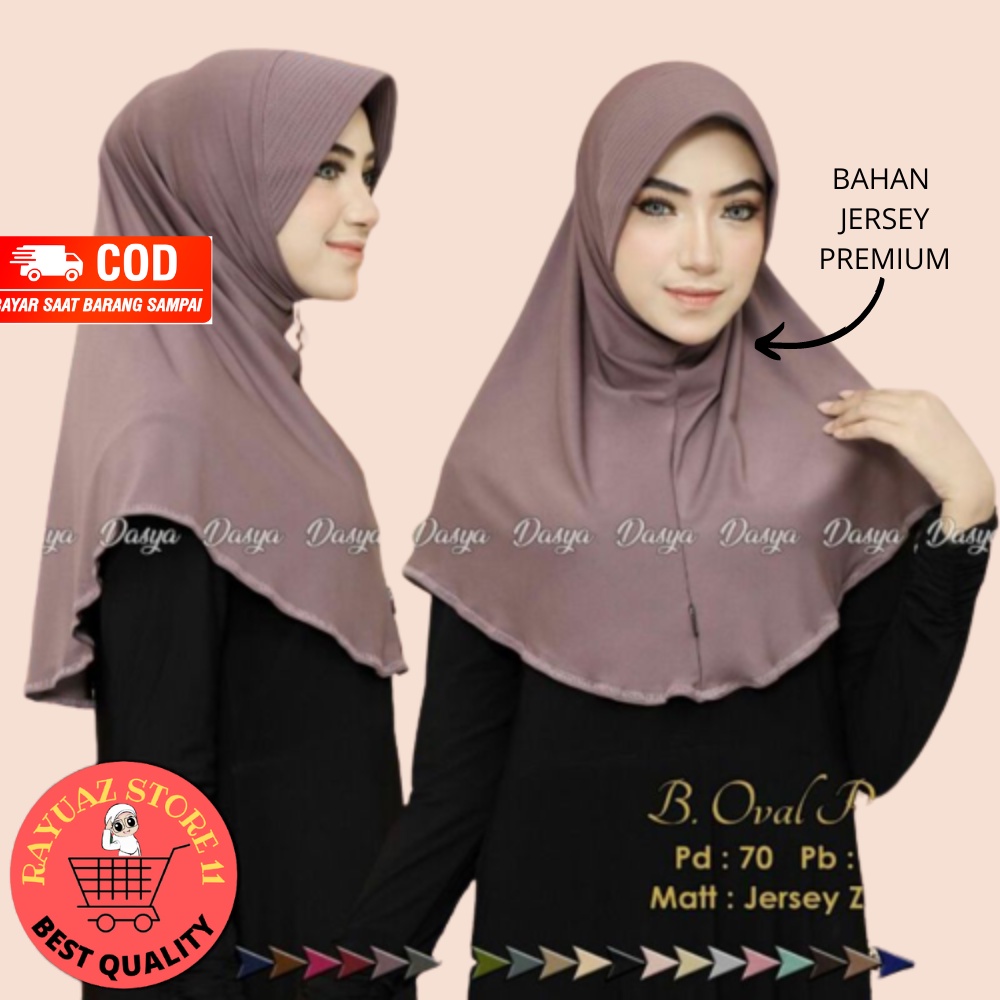 Hijab Bergo Pet Oval Bahan Jersey premium Nutup Dada Bergo Harian Jersey Ped Polos Jilbab Jersey Polos size L