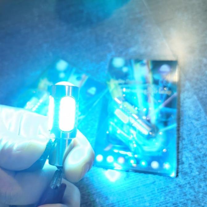 Led cob T20 gepeng / S25 bayonet bulat lampu Sein ritting ice blue murmer