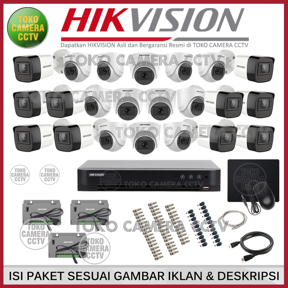 PAKET CCTV HIKVISION 5MP 32 CHANNEL 22 KAMERA