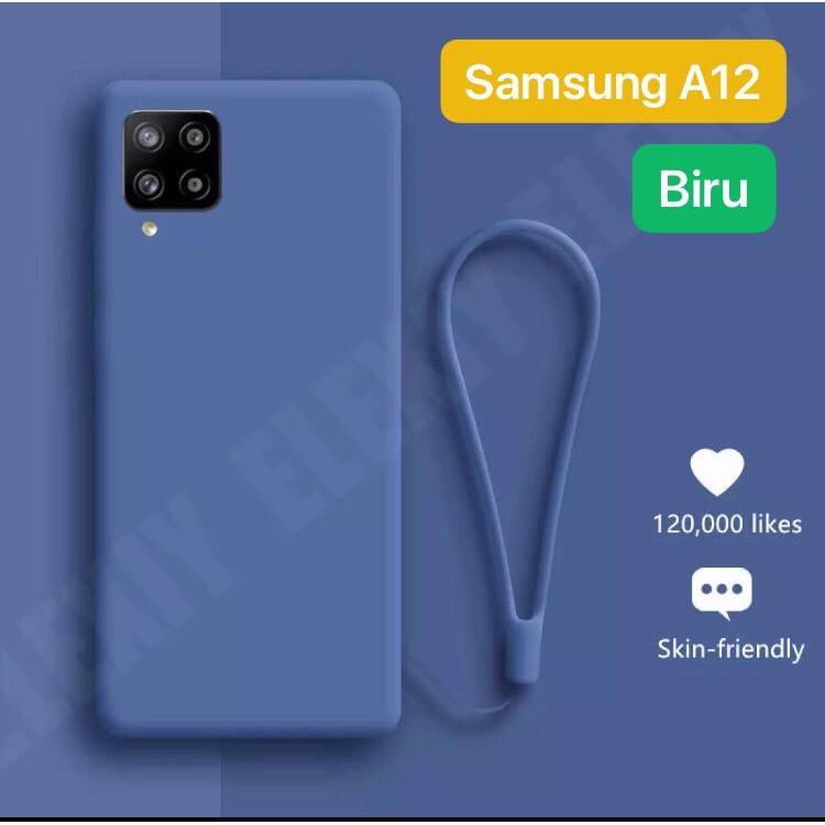Case Samsung M12 A12 Termurah Soft Case Plating Tali Lanyard Cover Silikon Casing Handphone