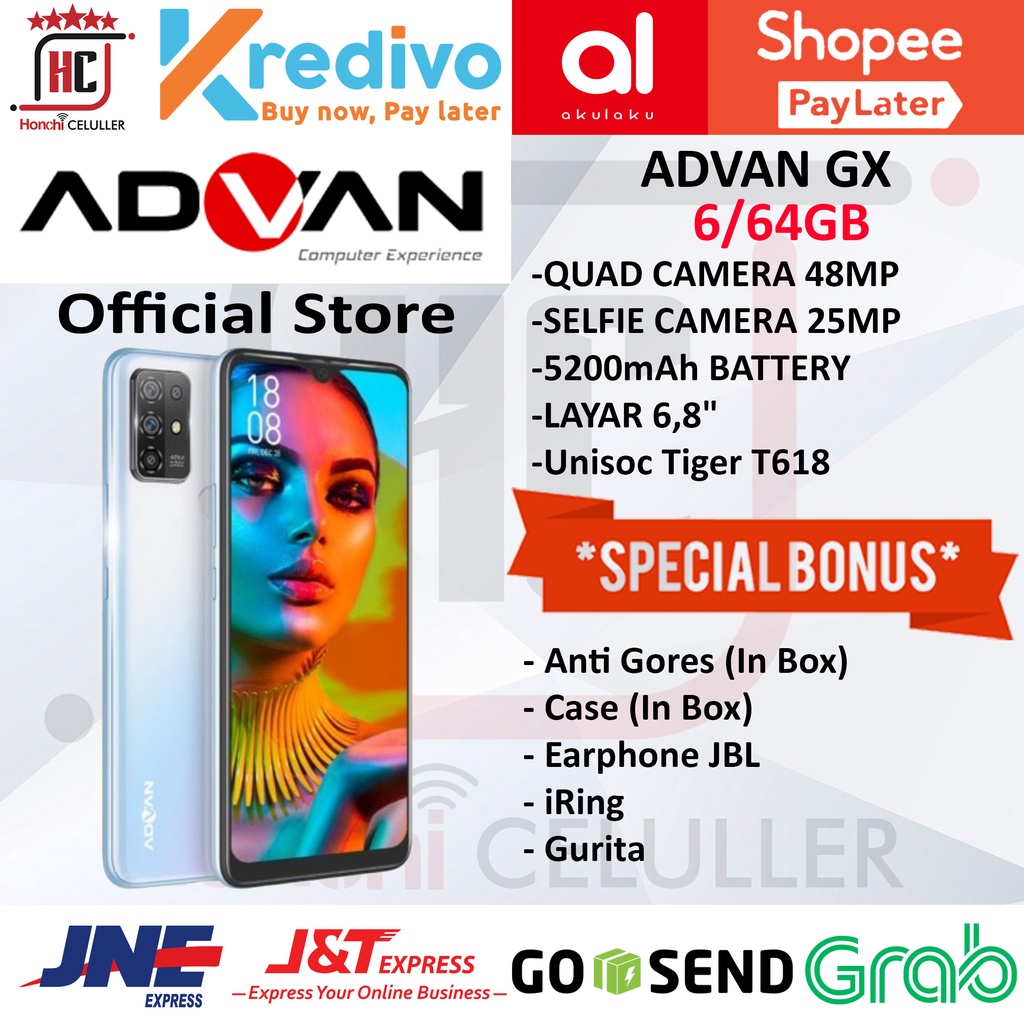 ADVAN GX 6/64GB RAM 6GB ROM 64GB GARANSI RESMI ADVAN INDONESIA