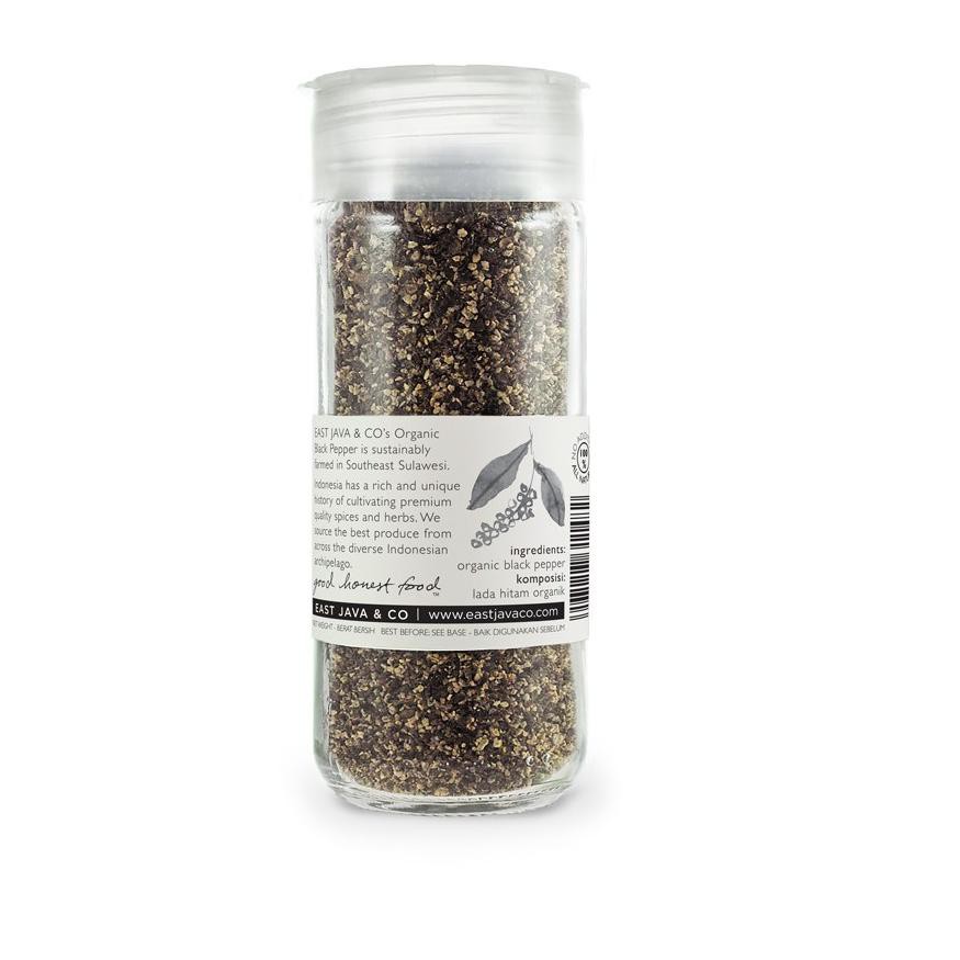 

PROMO SPESIAL East Java & Co Organic Coarse Black Pepper - 55g (Lada Hitam Kasar Organik)