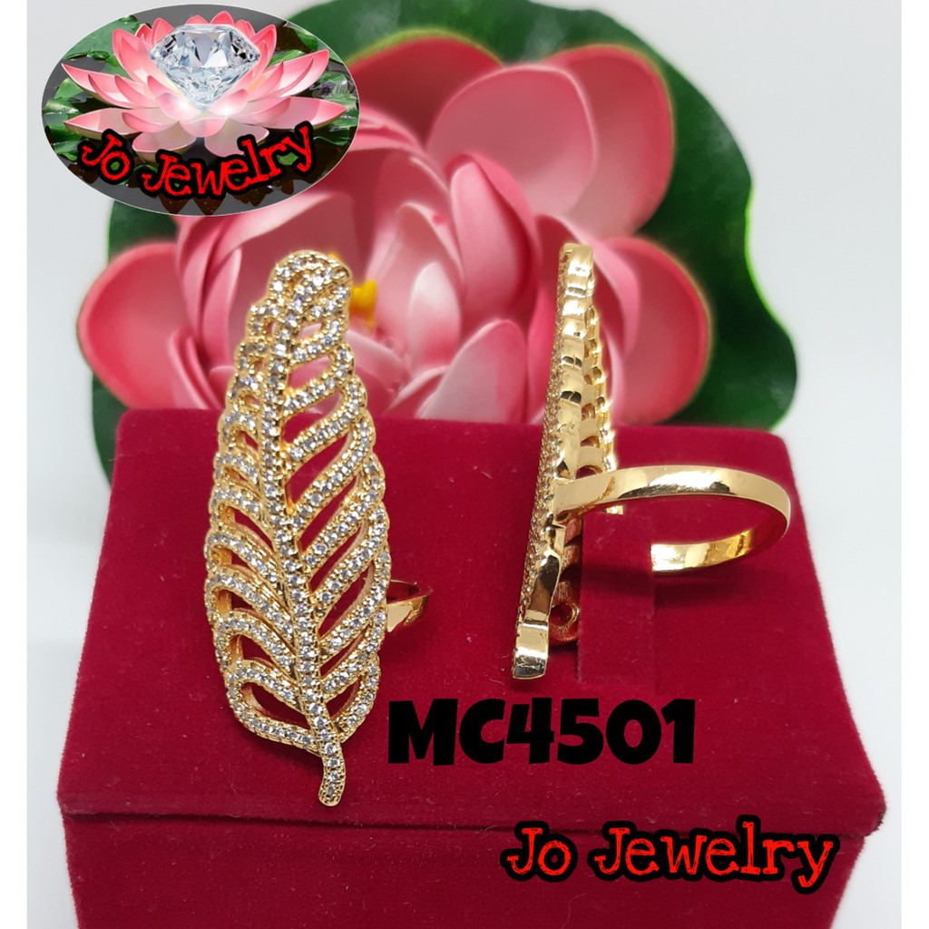 Xuping cincin lapis emas 18k daun besar