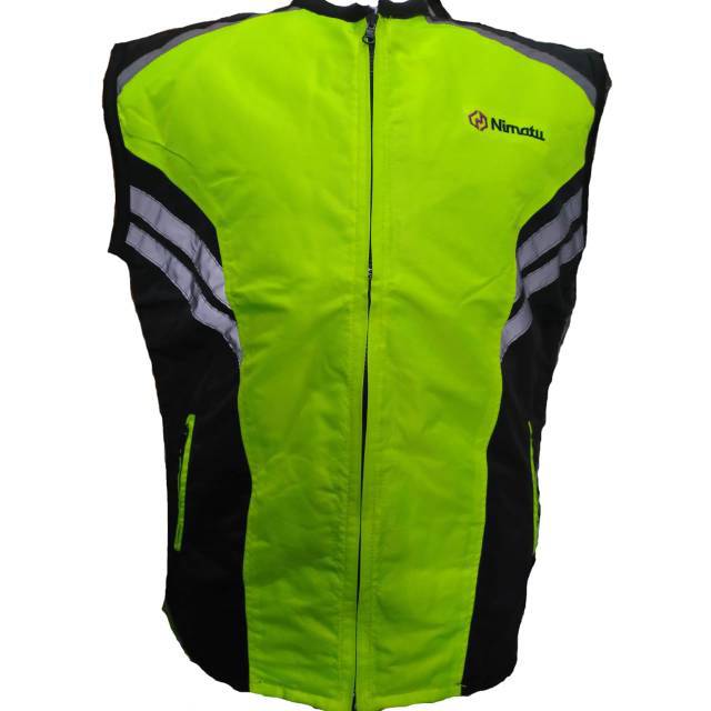 Rompi touring motor bikers harian pria hijau stabilo vest patwal polisi tebal murah