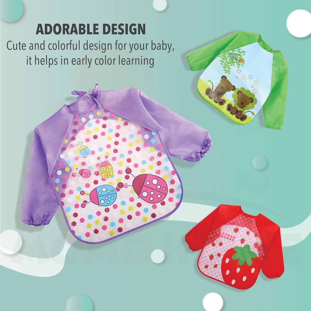 Baju Slaber Makan Waterproof Lengan Panjang | Celemek Anak
