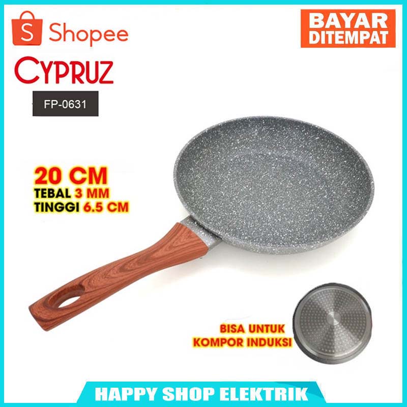 WAJAN CYPRUZ FP-0631 FRY PAN MARBLE GRANIT WAJAN PENGGORENGAN 22 CM mantap