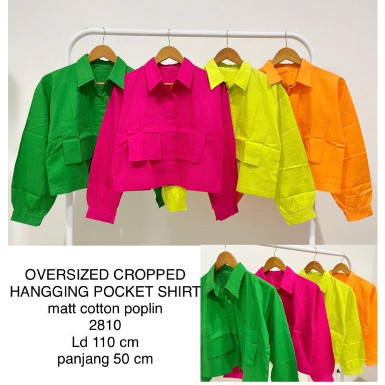 Kemeja crop polos #2810 Bahan katun