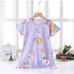 ( Mia ) Daster Anak Perempuan Import, Dress Piyama Motif Karakter Lucu Model DA006-008