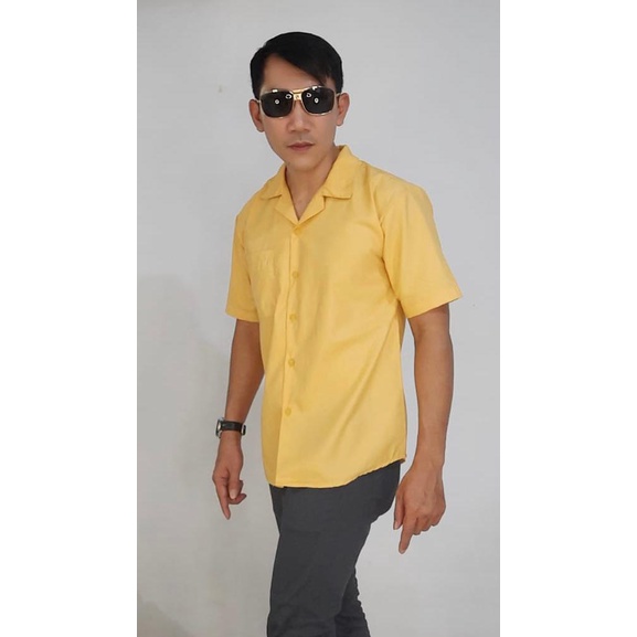 REDLOVE136 ( TERBARU ) KEMEJA POLOS LENGAN PENDEK / KEMEJA HAWAI / KEMEJA KOREA / KEMEJA PRIA LENGAN PENDEK MODEL CASUAL KERAH JAS /KEMEJA POLOS SANTAI / KEMEJA POLOS KANTORAN