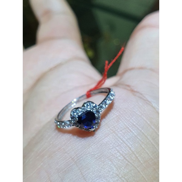 cincin love batu biru emas 750