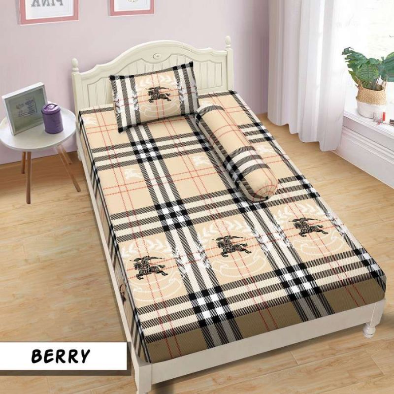 Sprei Aloha Polos Emboss Lady Rose Single ukuran 120x200 Motif Berry