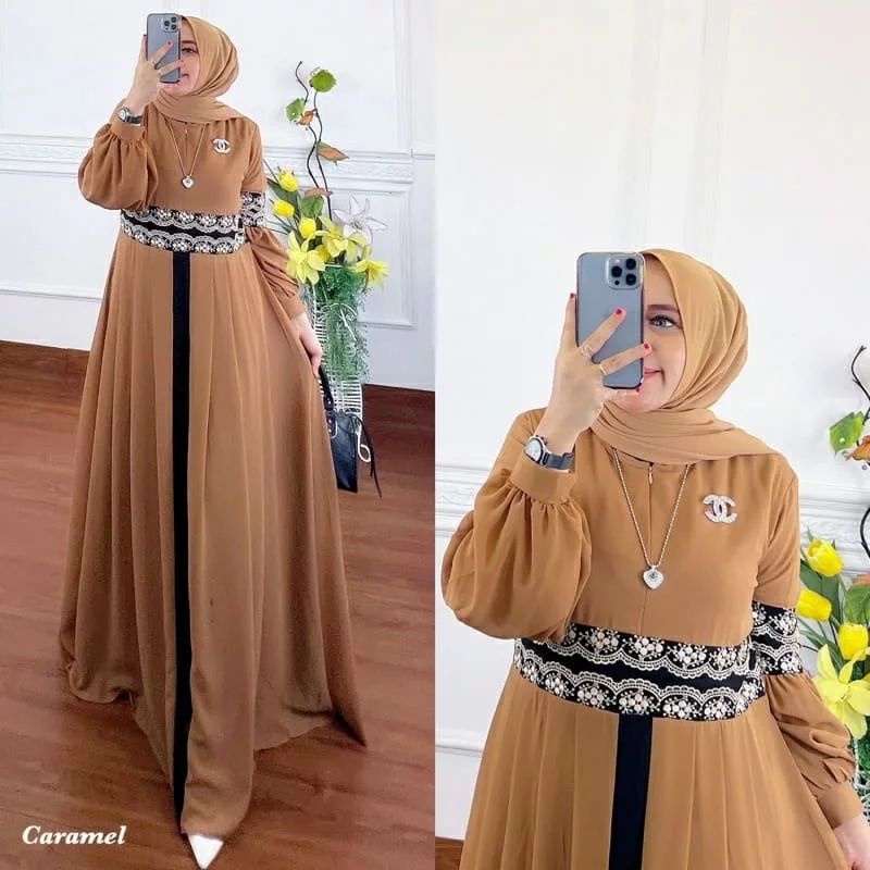 GAMIS TERBARU ALIKA DRESS BAHAN CERUTY BABYDOLL FULL FURING APLIKASI RENDA GAMIS CERUTY WANITA TERBARU 2023 KEKINIAN / MAXY DRESS JUMBO / DRESS CERUTY FASHION MUSLIM