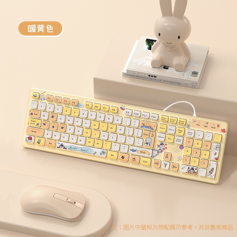 Keyboard Kabel Usb Dengan Hiasan Bentuk Karakter Kartun Lucu Untuk Komputer Pc