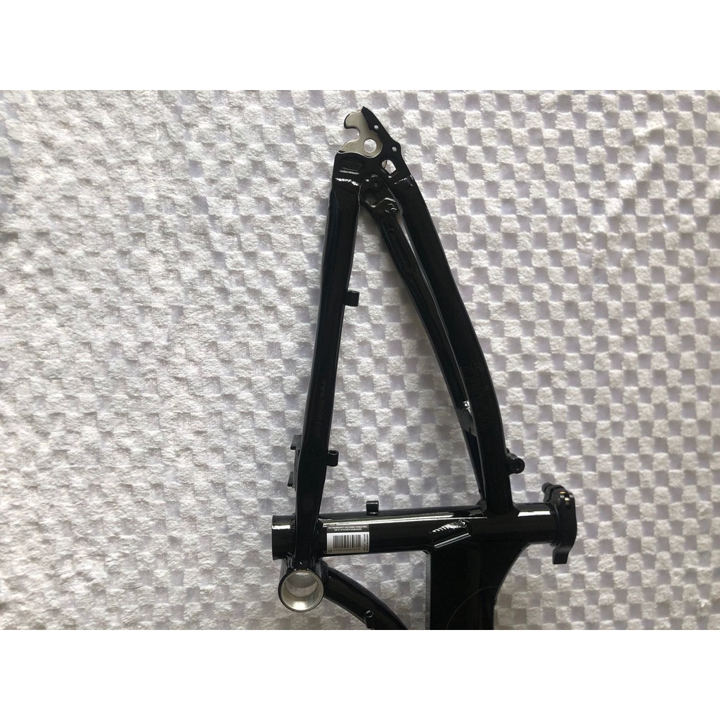 Frame set &amp; handle post HP FNHON BLAST Hitam gloss Discbrake Db sepeda lipat Black glossy not storm