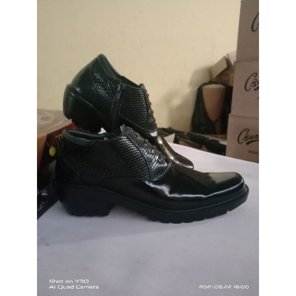 SEPATU KULIT ASLI PRIA PDH SEMI BOOTS KILAP POLRI TNI SECURITY SATPAM FORMAL DINAS KANTOR KERJA PNS SEPATU KULIT MEDALI