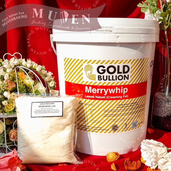 

b2011bb Mentega Putih Gold Bullion Merry Whip 1 Kg / Shortening Repack Xa201As