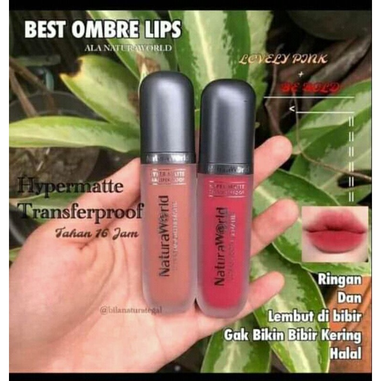 LIPMATTE NATURAWORLD OMBRE LOVELY PINK X SUNSET CHILL / LOVELY PINK X BE BOLD