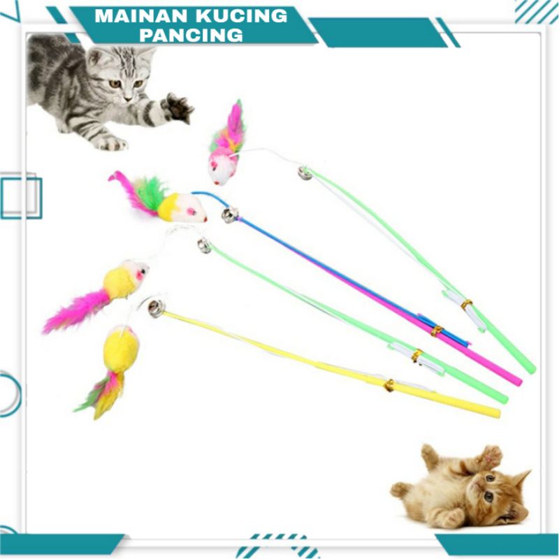 MAINAN KUCING CAT TOYS TONGKAT BULU PANCING MAINAN INTERAKTIF KUCING TERMURAH