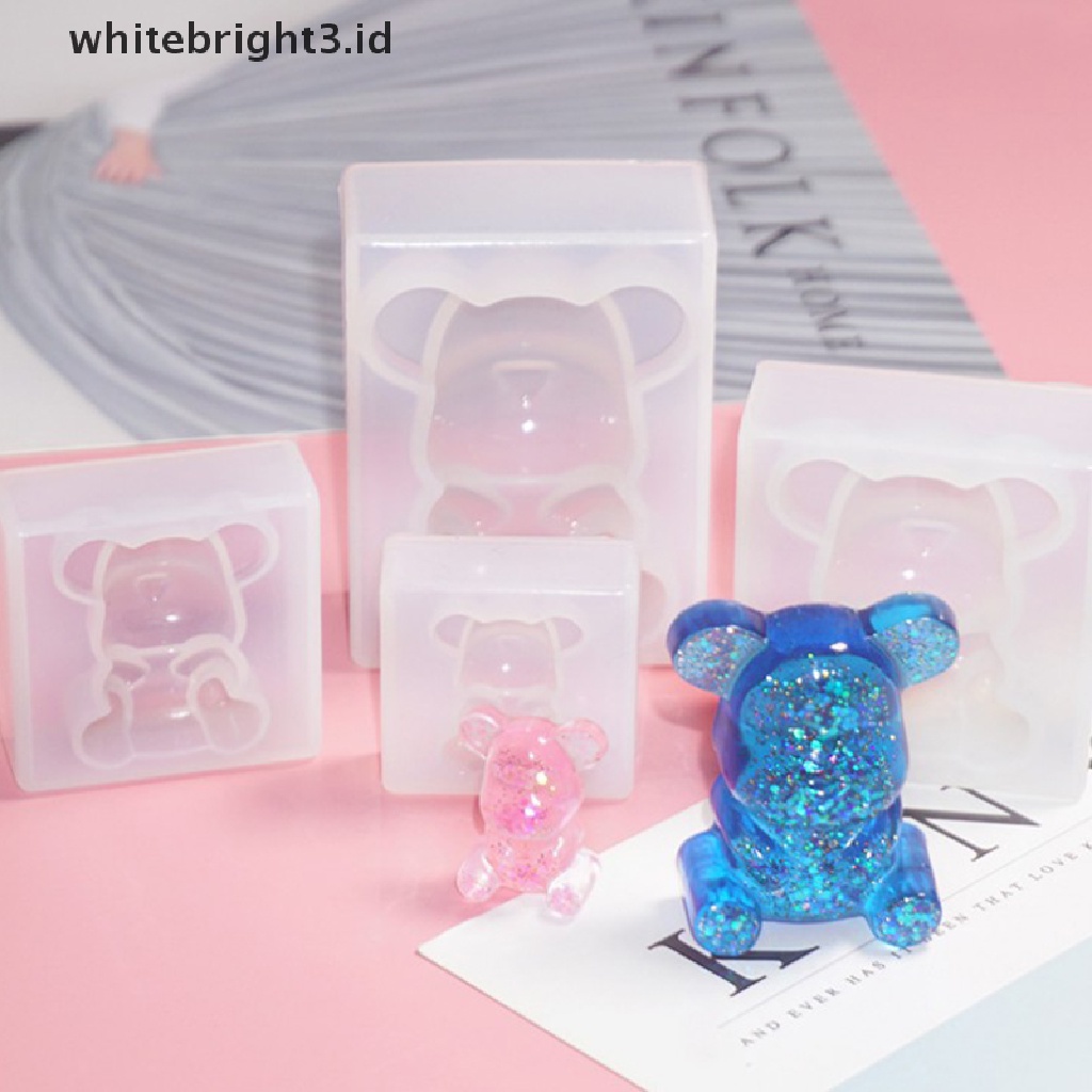 (whitebright3.id) Cetakan Resin Bentuk Beruang Bahan Silikon Untuk Membuat Perhiasan DIY