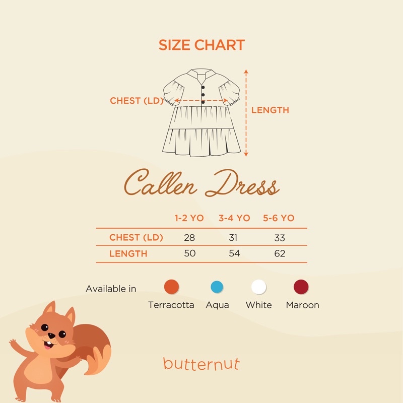 Butternut Callen Dress 1-6 tahun