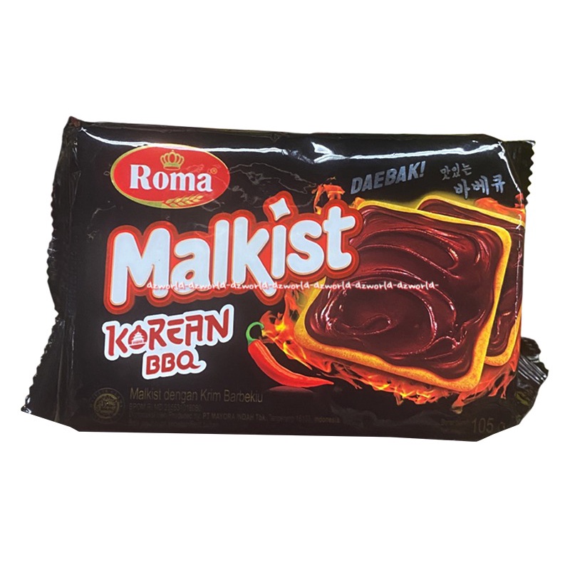 Roma Cream Crackers 135gr Malkist Daebak Korean BBQ Krekers Krim Tanpa Gula Less Sugar Makis Daebak Korea Rasa Pedas Biskuit Malkis Roma