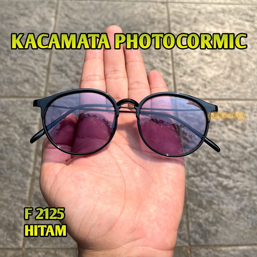 "PROMO" Fashion Kacamata Anti Radiasi PhGambar 1otocromic Wanita Pria Gaya photocromic 2 IN 1 2125