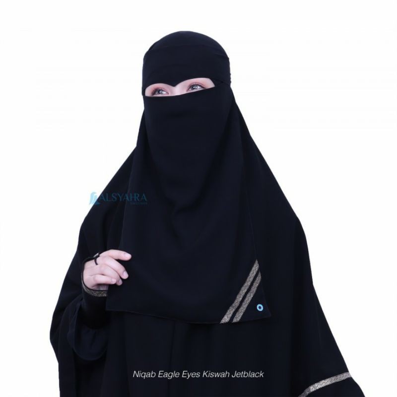 Niqab Eagle Eye Kiswah Limited Edition Sifon Silk Jetblack Alsyahra Exclusive