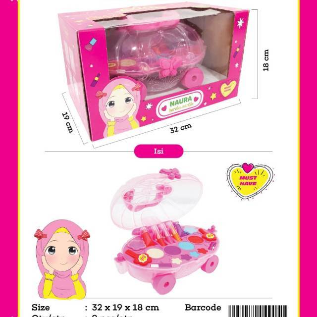 MAINAN ANAK NAURA KERETA CANTIK Y1/Naura Kereta Cantik - Mainan Make Up Anak - Mainan Edukasi