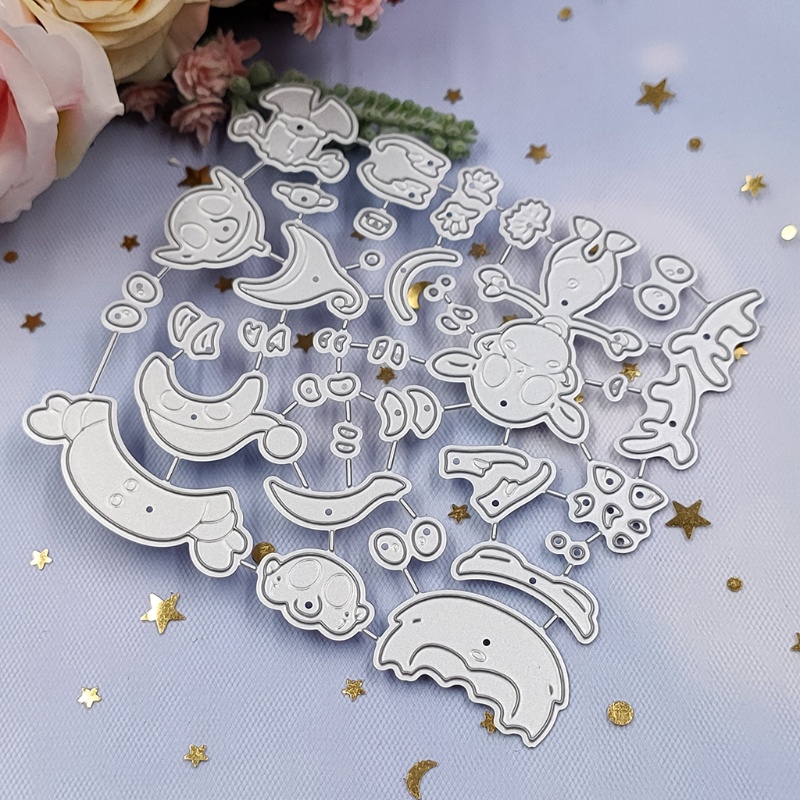 Cetakan Stensil Cutting Dies Motif Snowman Rusa Natal Bahan Metal Untuk Scrapbook / Craft DIY