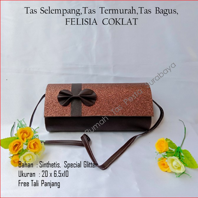 Tas Selempang,Tas Termurah,Tas Bagus,FELISIA  PITA SAMPING  COKLAT