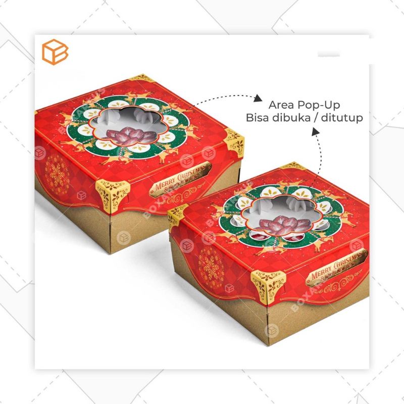 BOX KARDUS NATAL 20x20x10 cm - MERAH