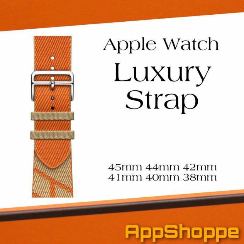 Apple Watch Strap Nylon Premium Luxury Mirip HERMES'S SINGLE TOUR