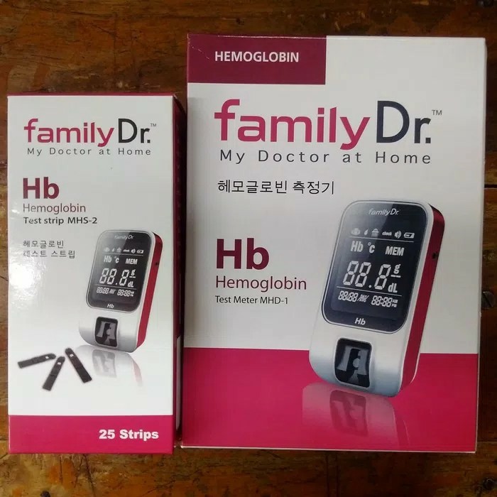 Alat Tes Cek Hemoglobin Family Dr Hb Hemoglobin + Strip