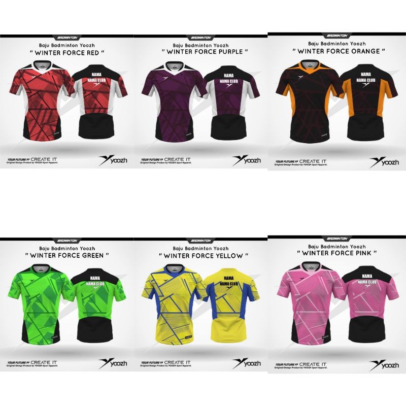 Baju Badminton Original Yoozh Winter Force Kualitas Import